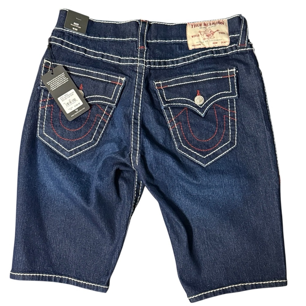 True Religion Ricky Big T Flap Shorts Dark Migration Wash SZ 30 - Picture 3 of 4